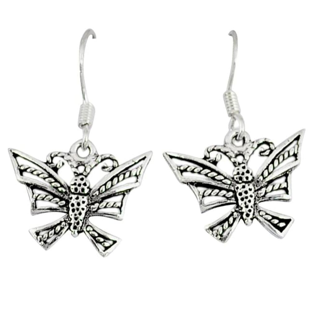 925 sterling silver indonesian bali style solid dragonfly earrings jewelry p3988