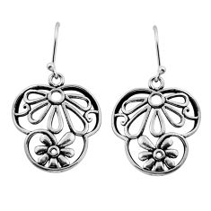 925 sterling silver 5.27gms indonesian bali style solid flower earrings n28132