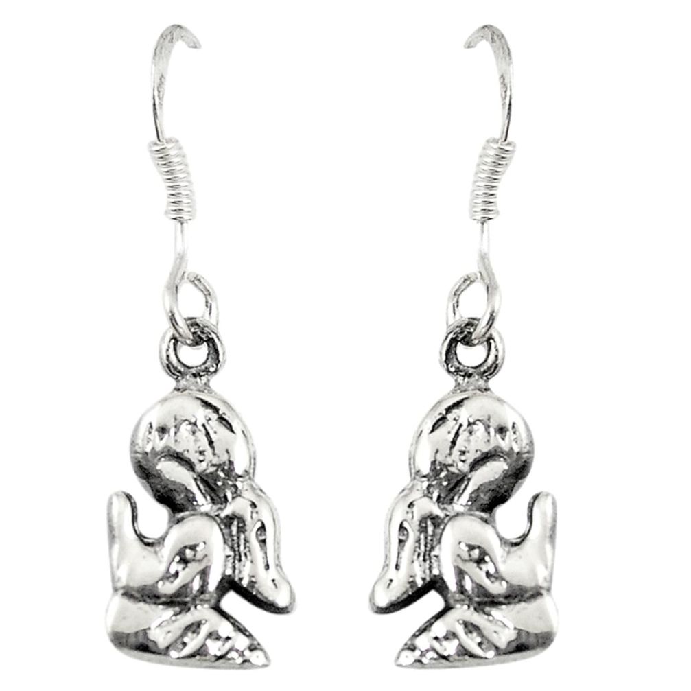 925 sterling silver indonesian bali style solid prayer angel earrings c23031