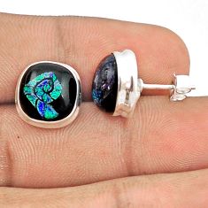 925 sterling silver 11.44cts multi color dichroic glass earrings jewelry u28758