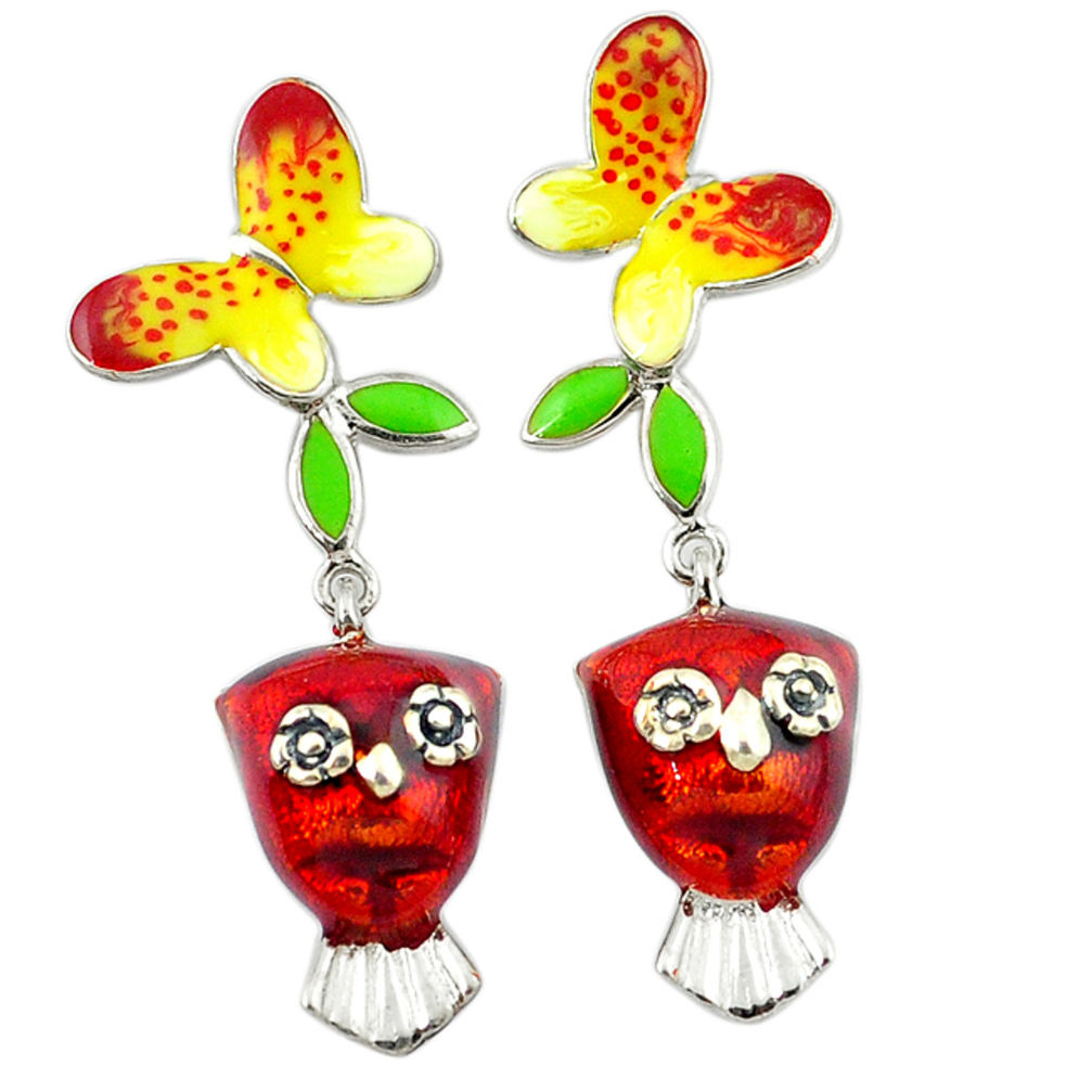 925 sterling silver multi color enamel butterfly earrings jewelry c19869