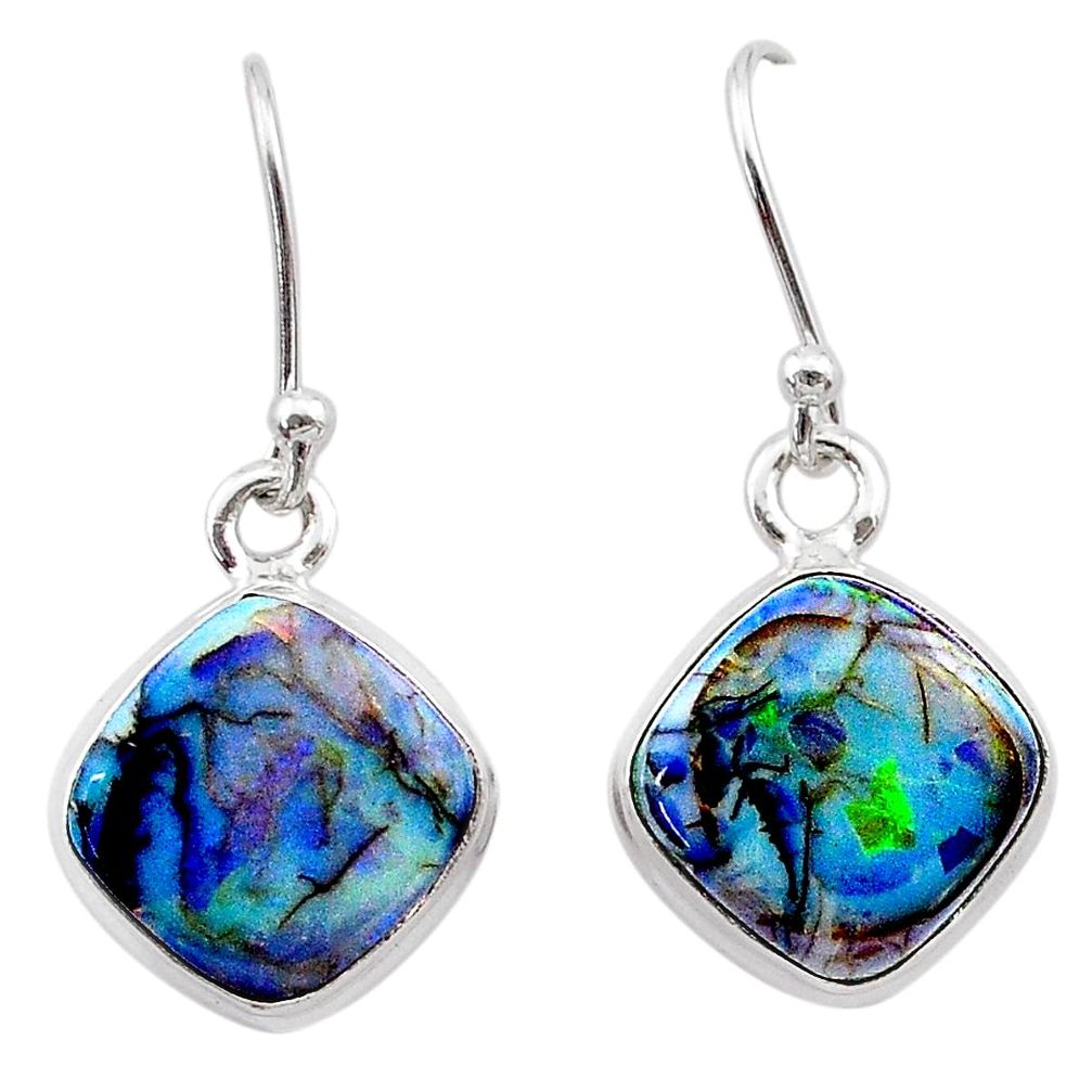925 sterling silver 5.79cts multi color sterling opal earrings jewelry t26333
