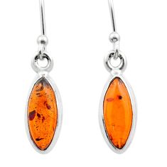 925 sterling silver 2.94cts natural amber dangle earrings jewelry u12988