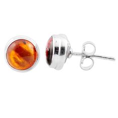 925 sterling silver 2.49cts natural amber stud earrings jewelry u12746