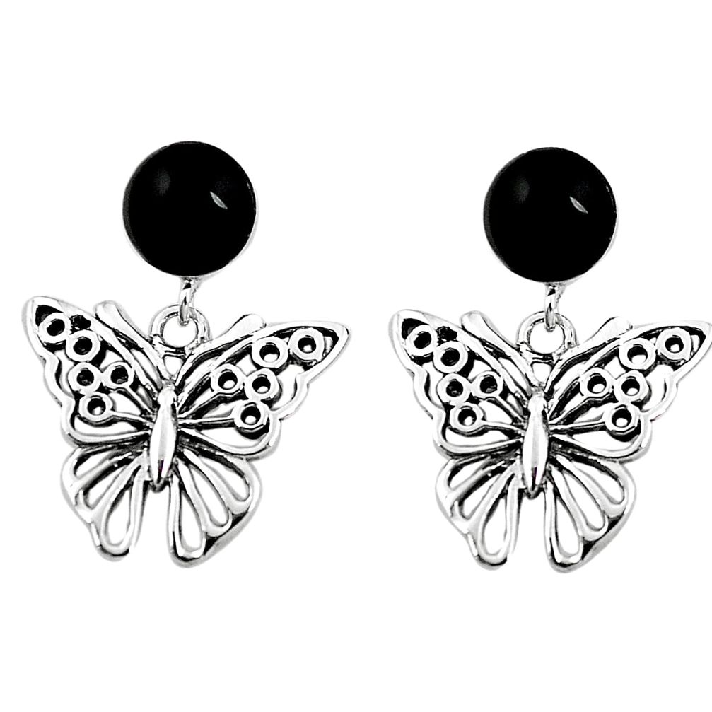 925 sterling silver natural black onyx butterfly earrings jewelry c11628