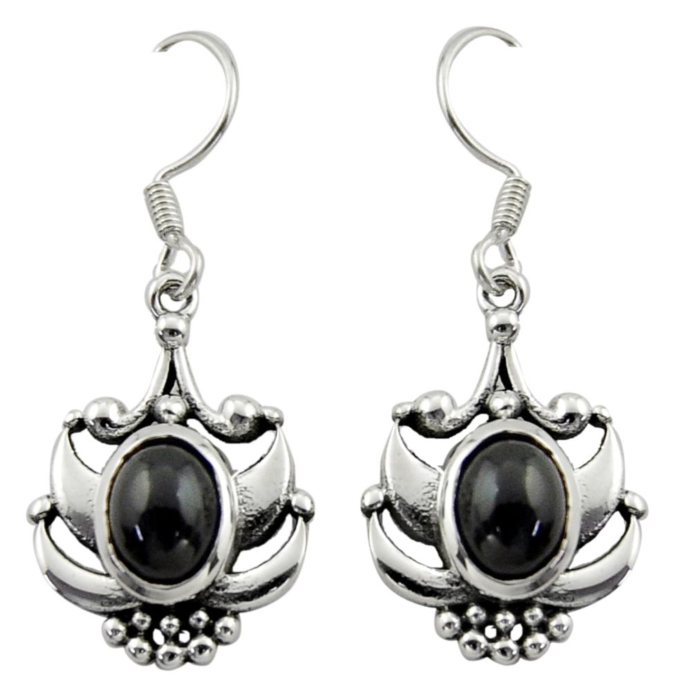 925 sterling silver 3.91cts natural black onyx dangle earrings jewelry d46828