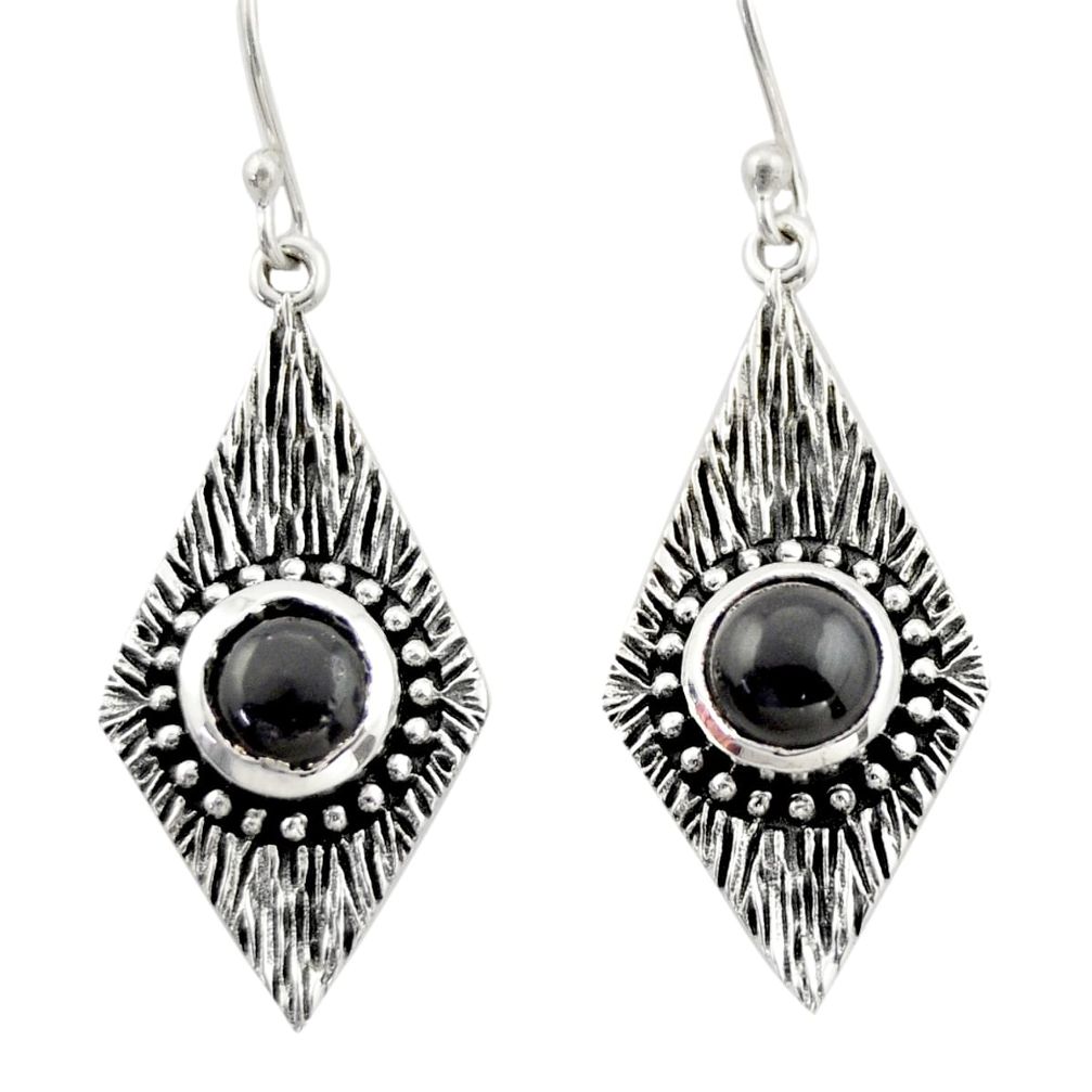 925 sterling silver 4.11cts natural black onyx dangle earrings jewelry d47094