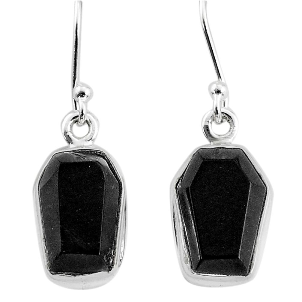925 sterling silver 9.41cts natural black onyx dangle earrings jewelry t3674