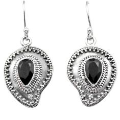 925 sterling silver 4.33cts natural black onyx dangle earrings jewelry u10543