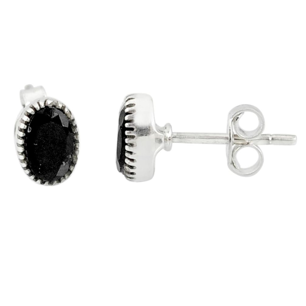 925 sterling silver 2.39cts natural black onyx stud earrings jewelry r87560