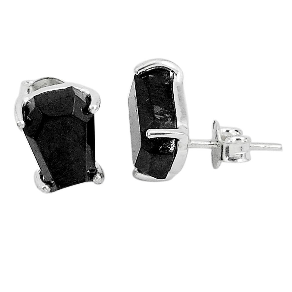 925 sterling silver 8.76cts natural black onyx stud earrings jewelry r93220