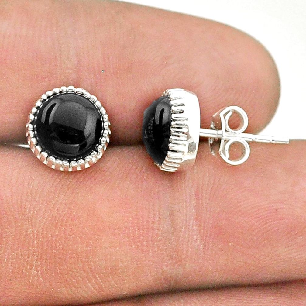 ver 5.49cts natural black onyx stud earrings jewelry t43757