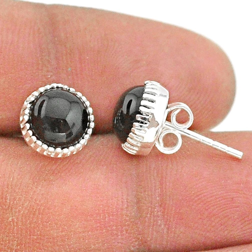 925 sterling silver 5.08cts natural black onyx stud earrings jewelry t43769