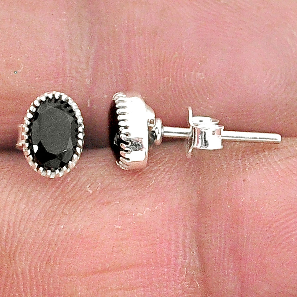 ver 1.64cts natural black onyx stud earrings jewelry t4568