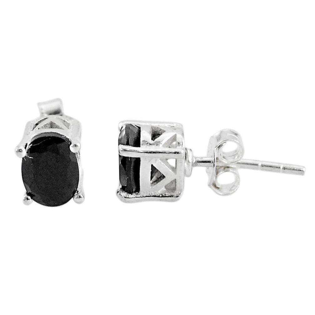 925 sterling silver 3.07cts natural black onyx stud earrings jewelry t4856