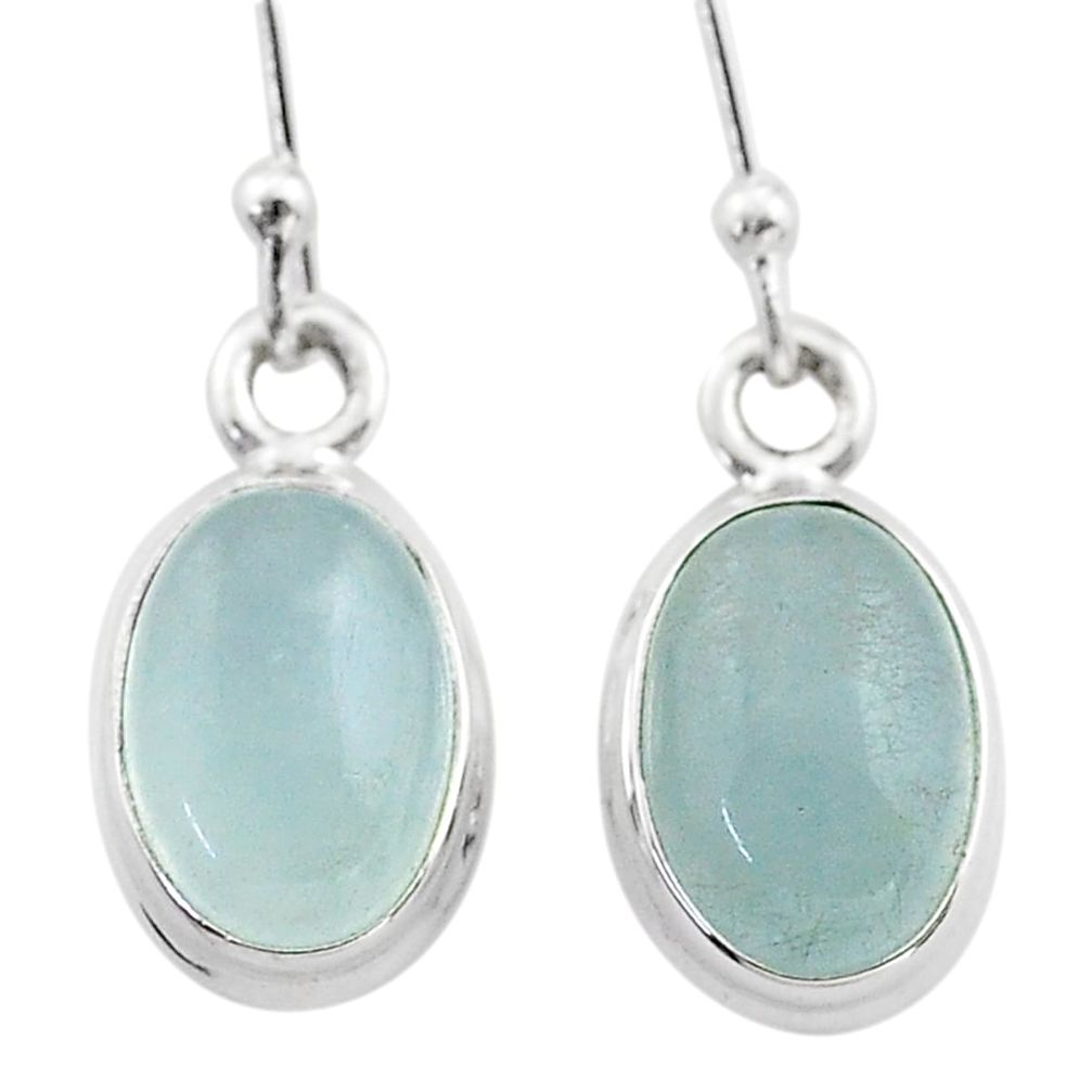 925 sterling silver 8.56cts natural blue aquamarine dangle earrings t70750