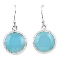 925 sterling silver 11.59cts natural blue aquamarine dangle earrings u20718