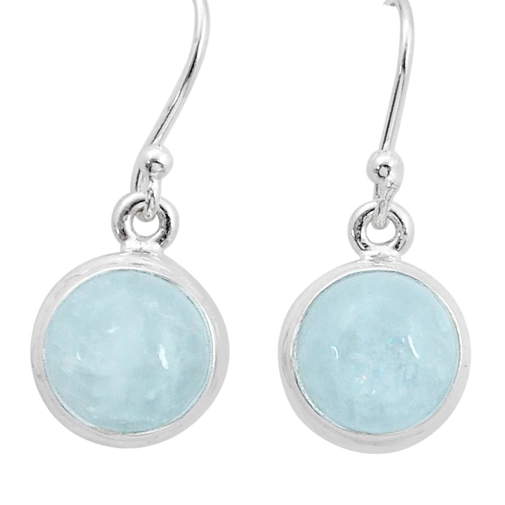 925 sterling silver 8.79cts natural blue aquamarine dangle earrings u96479