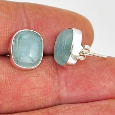 925 sterling silver 9.00cts natural blue aquamarine stud earrings jewelry y73894