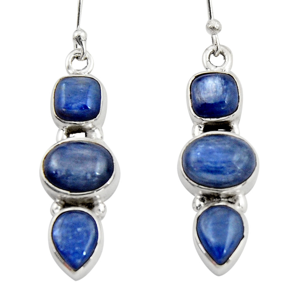 925 sterling silver 10.89cts natural blue kyanite dangle earrings jewelry r19859