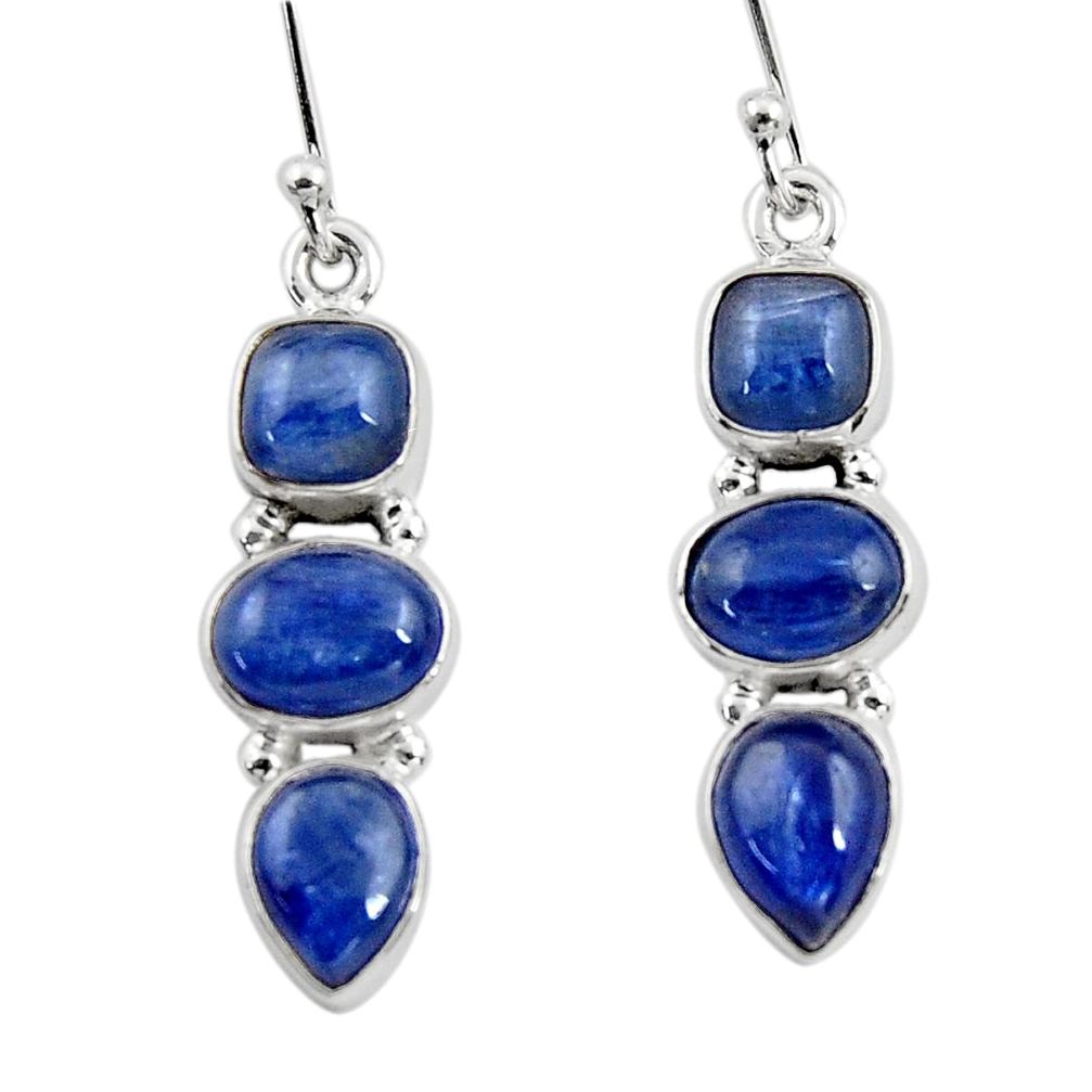 925 sterling silver 11.53cts natural blue kyanite dangle earrings jewelry r47224