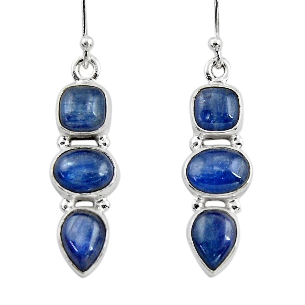 925 sterling silver 10.87cts natural blue kyanite dangle earrings jewelry r47230