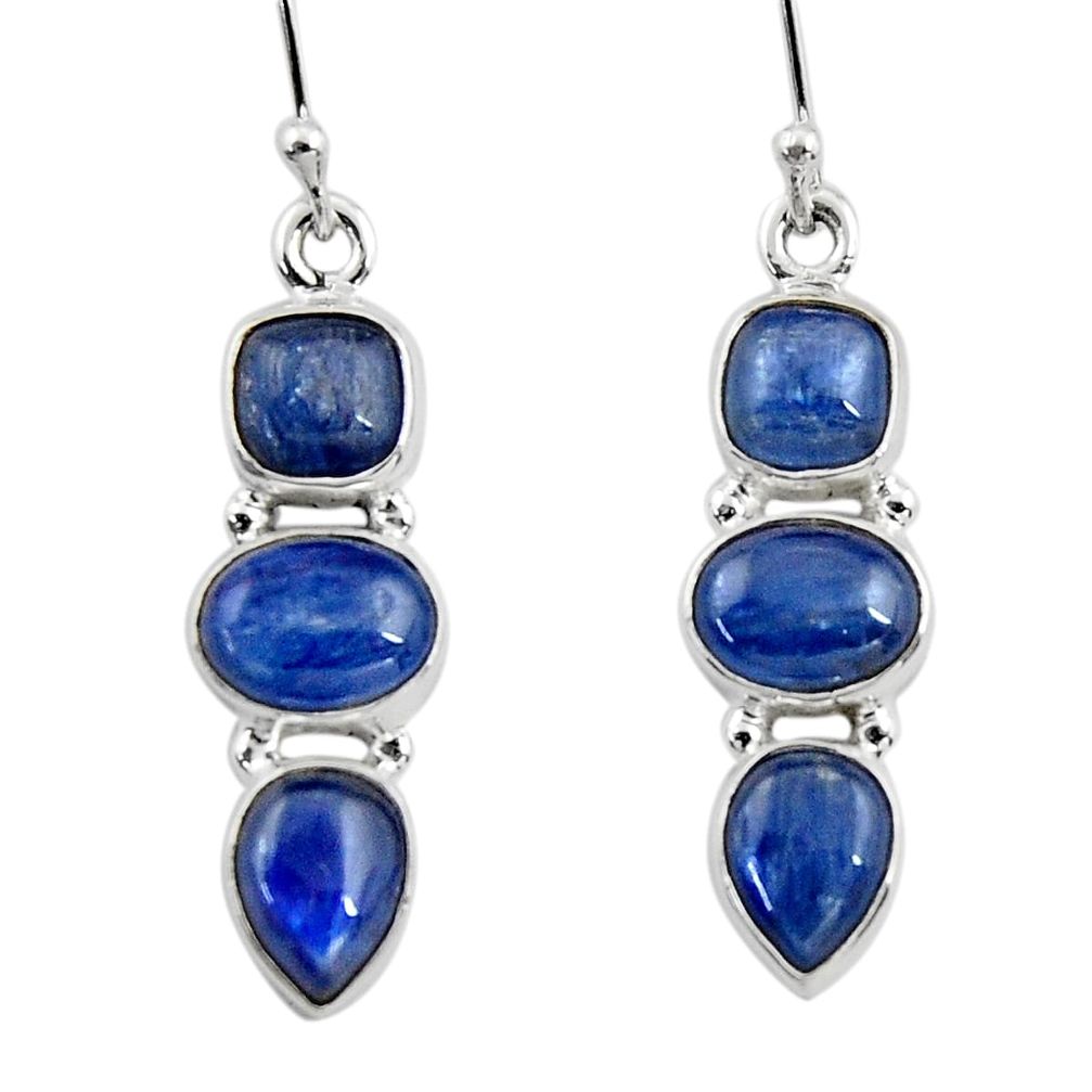 925 sterling silver 12.20cts natural blue kyanite dangle earrings jewelry r47239