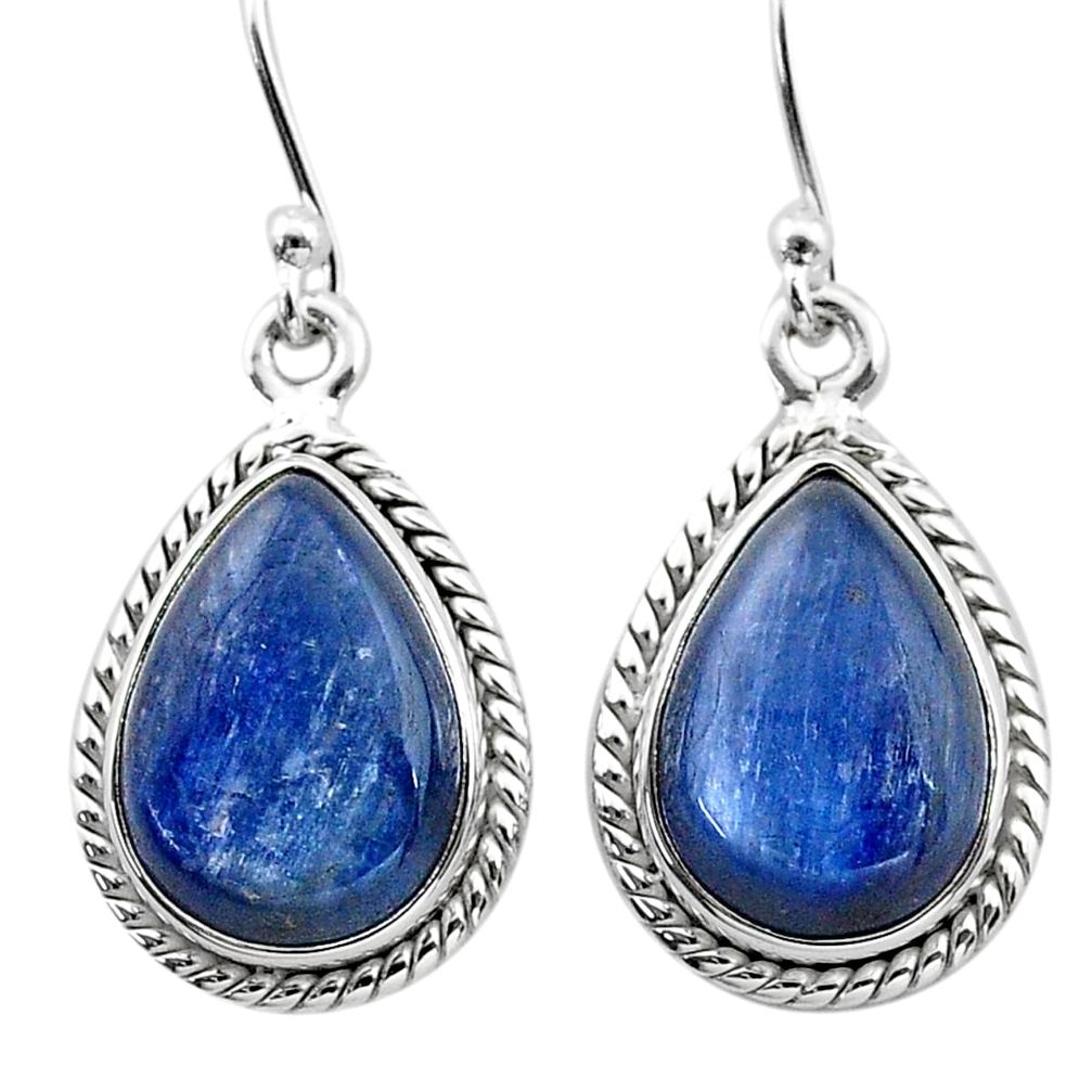 925 sterling silver 12.03cts natural blue kyanite dangle earrings jewelry t13914