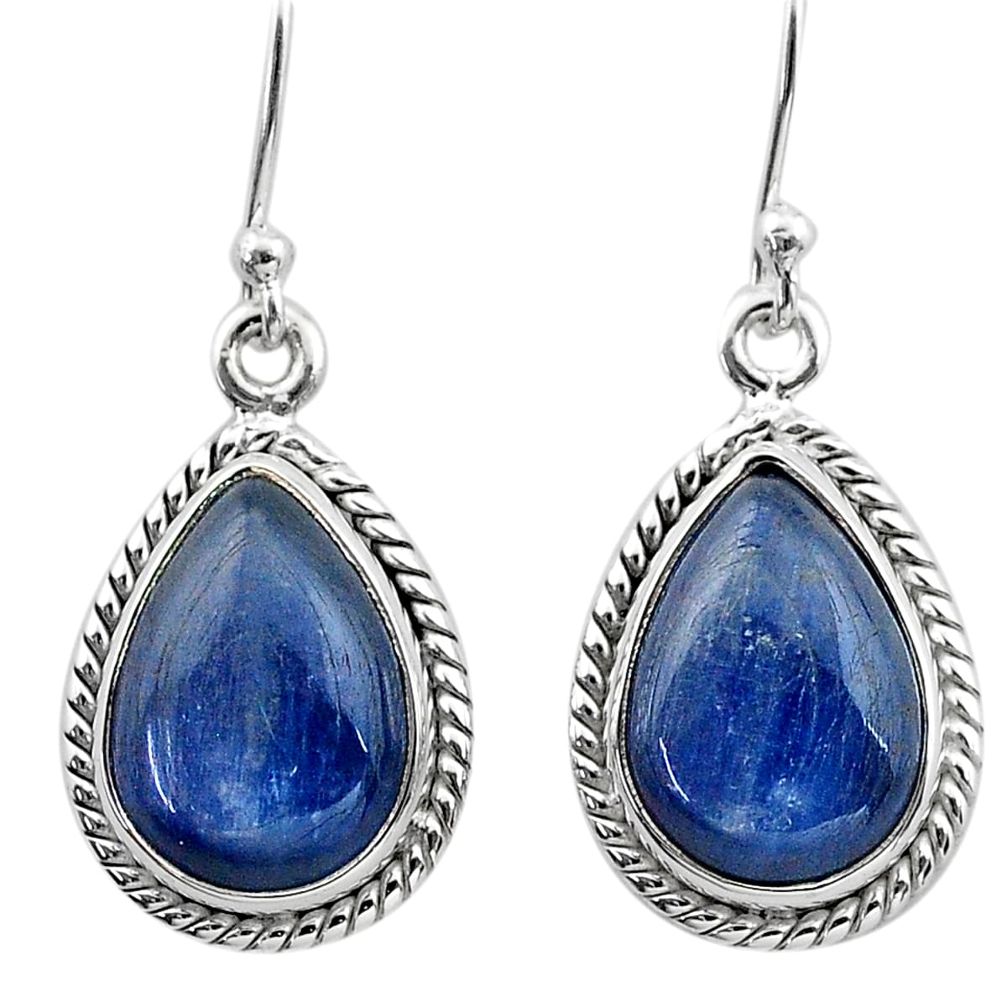 925 sterling silver 11.64cts natural blue kyanite dangle earrings jewelry t13918