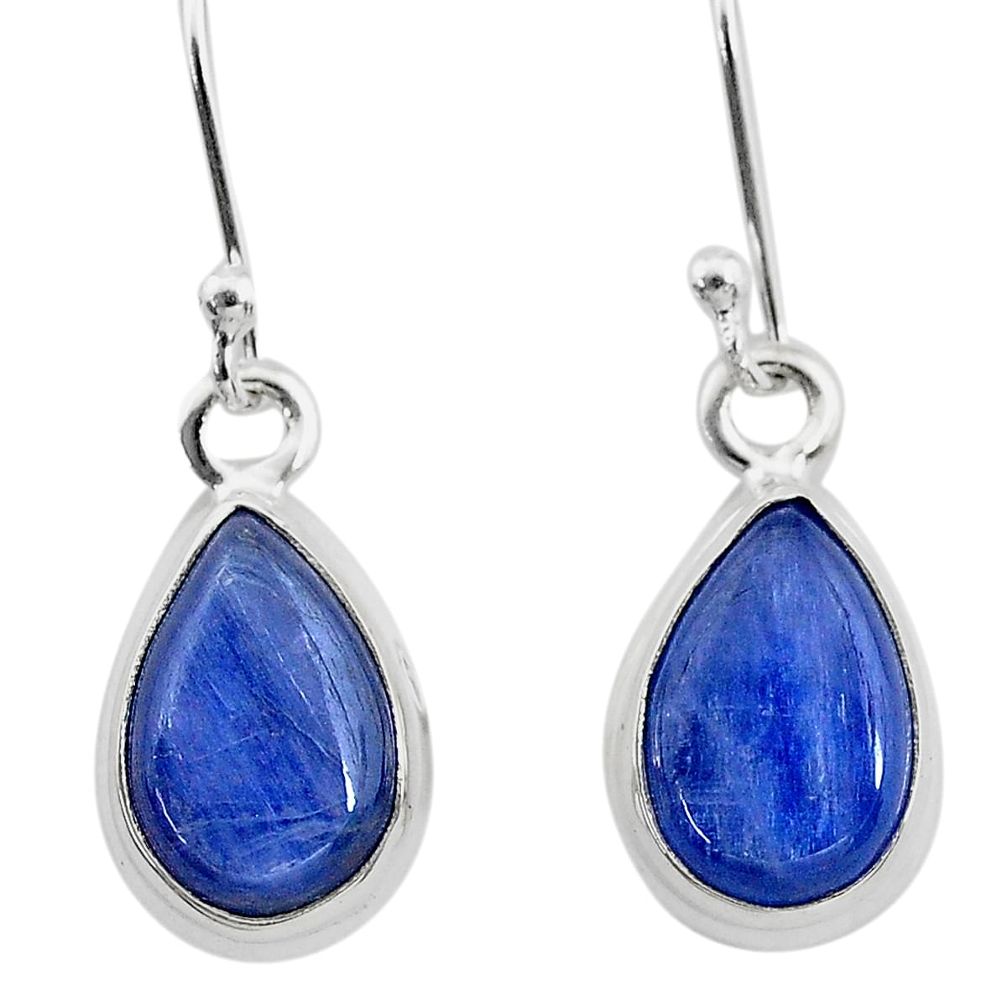 925 sterling silver 7.13cts natural blue kyanite dangle earrings jewelry t21387