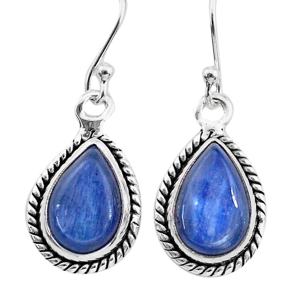 925 sterling silver 8.49cts natural blue kyanite dangle earrings jewelry t21390