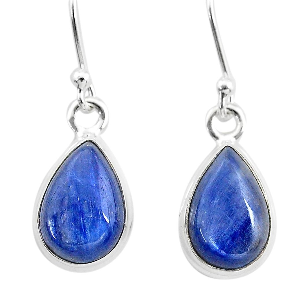 925 sterling silver 7.97cts natural blue kyanite dangle earrings jewelry t21395