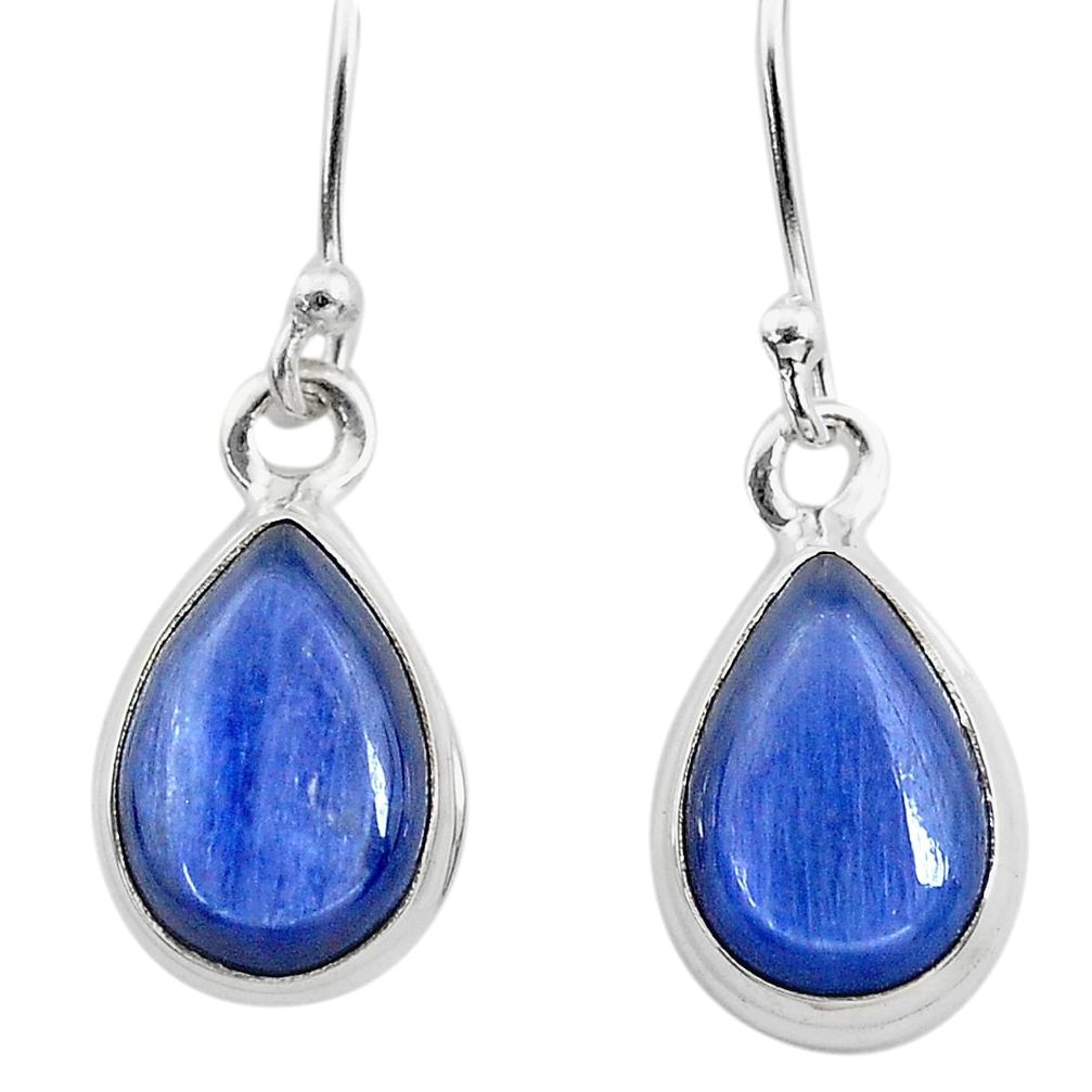 925 sterling silver 7.93cts natural blue kyanite dangle earrings jewelry t21404