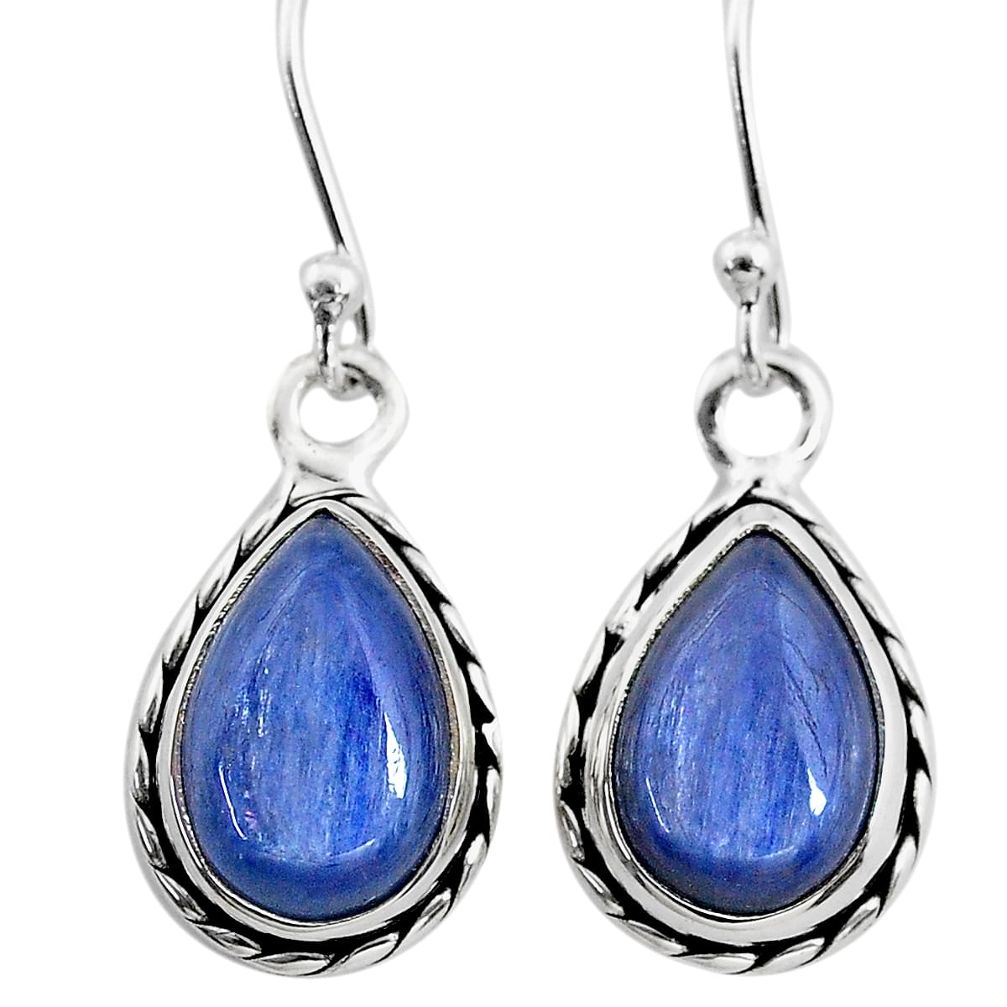 925 sterling silver 8.09cts natural blue kyanite dangle earrings jewelry t21418