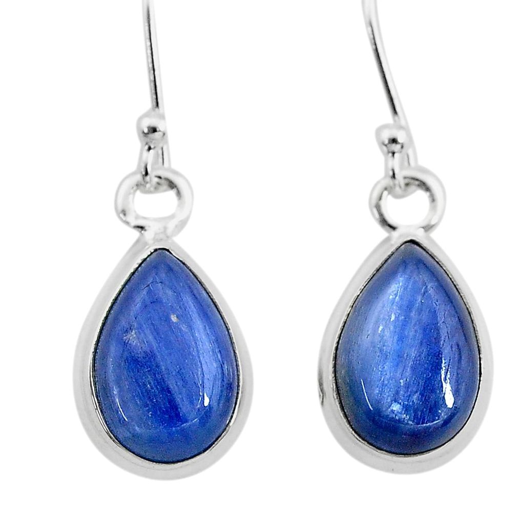 925 sterling silver 7.40cts natural blue kyanite dangle earrings jewelry t21420