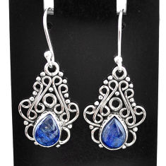 925 sterling silver 4.43cts natural blue kyanite dangle earrings jewelry t2533