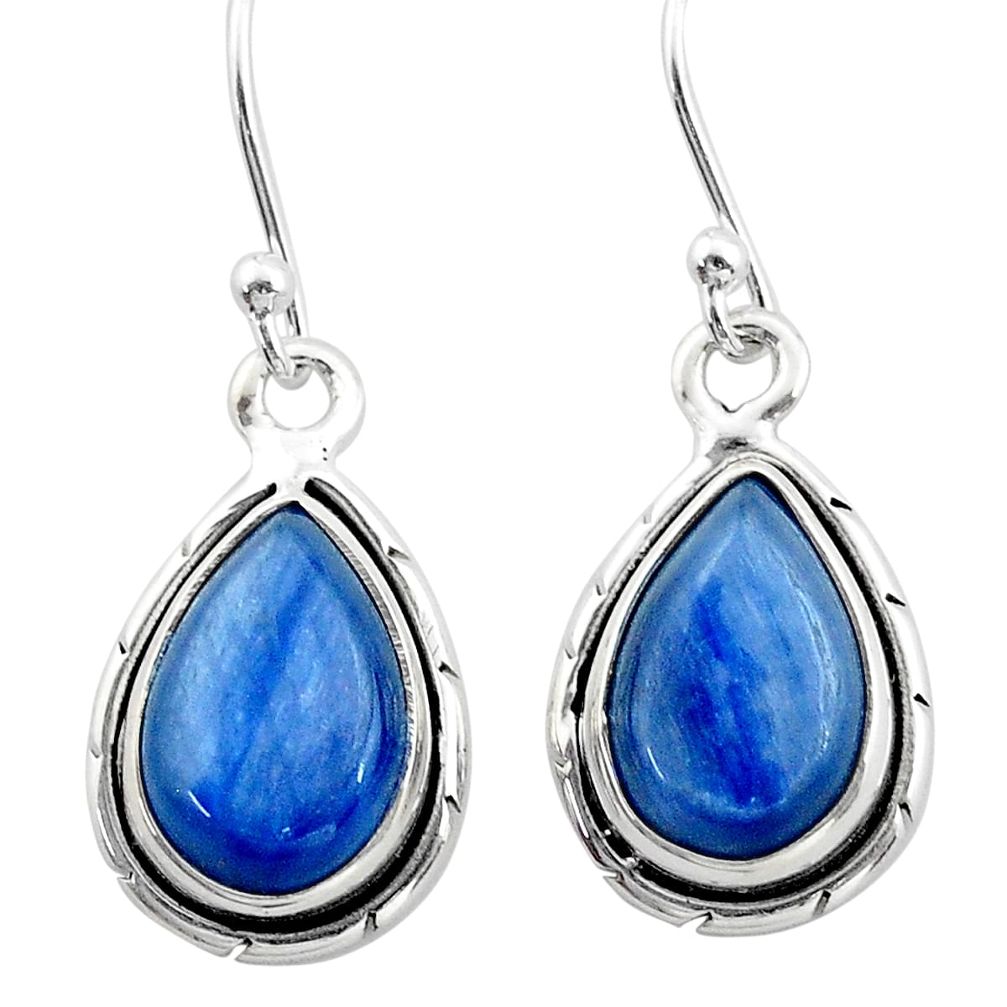 925 sterling silver 9.20cts natural blue kyanite earrings jewelry t42998