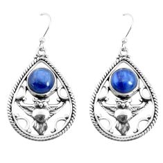 Clearance Sale- 925 sterling silver 6.80cts natural blue kyanite owl earrings jewelry p52051