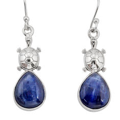 925 sterling silver 10.39cts natural blue kyanite pear tortoise earrings y81252