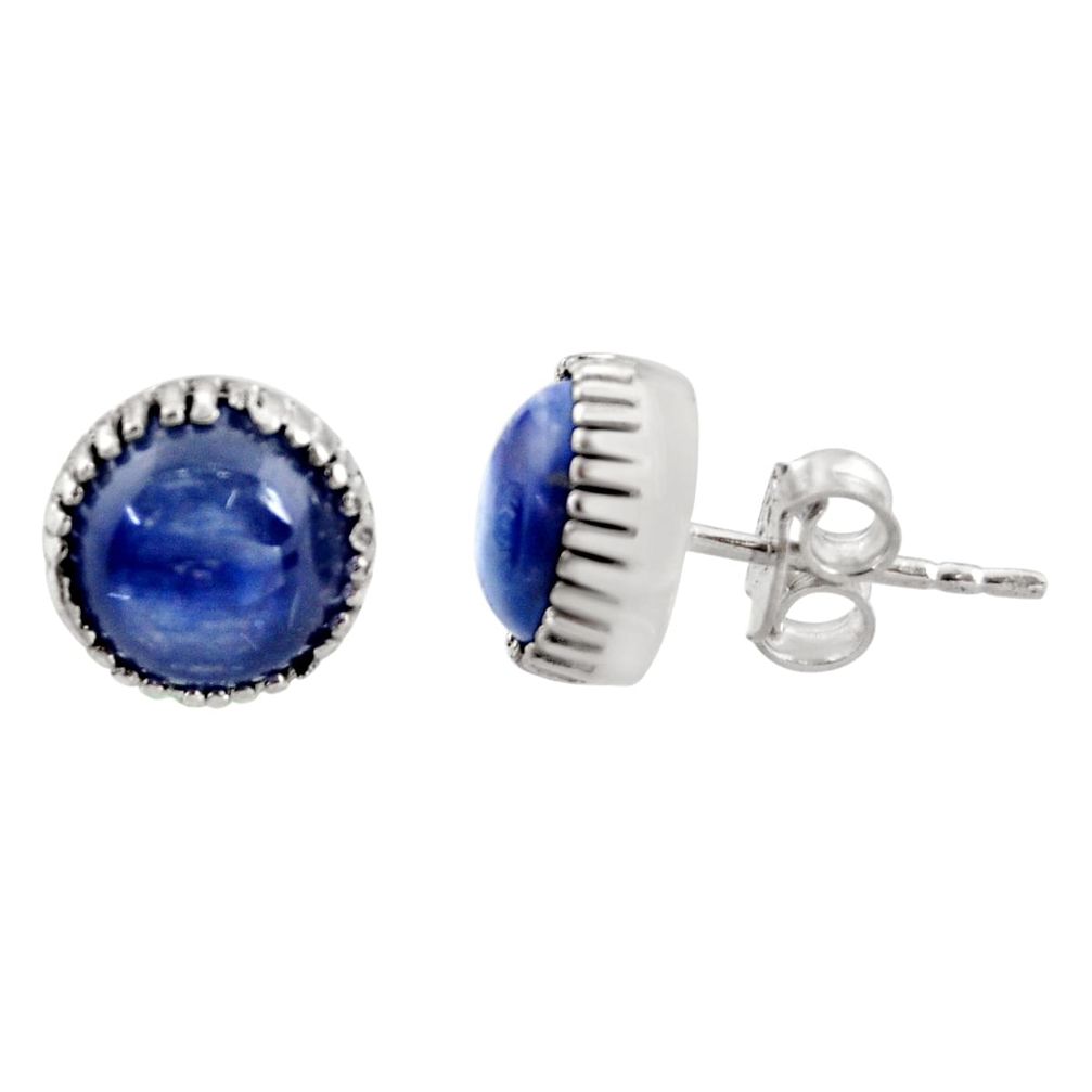 925 sterling silver 6.25cts natural blue kyanite stud earrings jewelry r37637