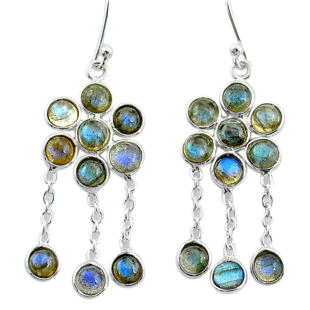 925 sterling silver 10.89cts natural blue labradorite chandelier earrings t4653