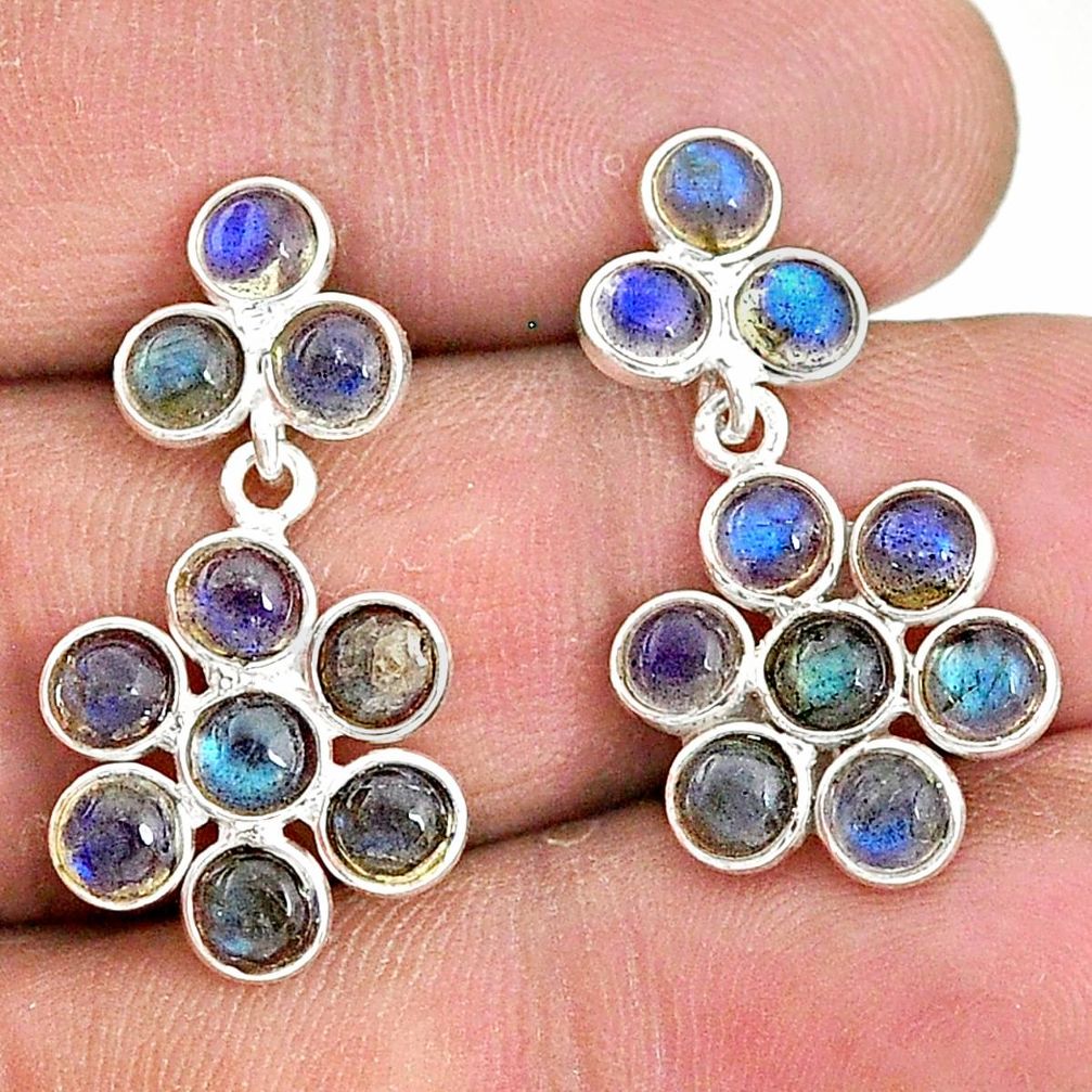 925 sterling silver 7.66cts natural blue labradorite chandelier earrings t4797