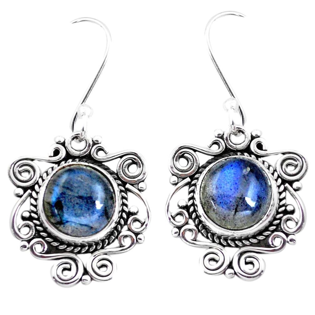 ver 8.80cts natural blue labradorite dangle earrings p41394