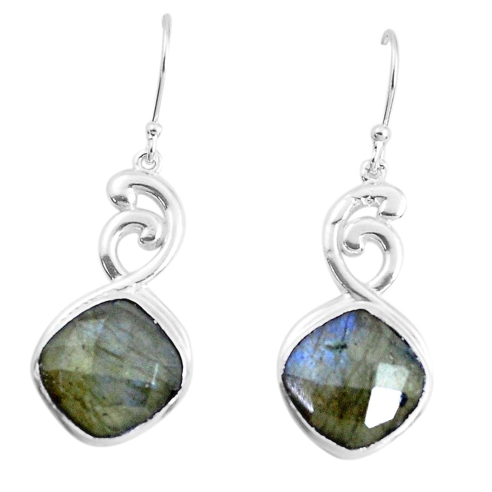 925 sterling silver 14.72cts natural blue labradorite dangle earrings p43587