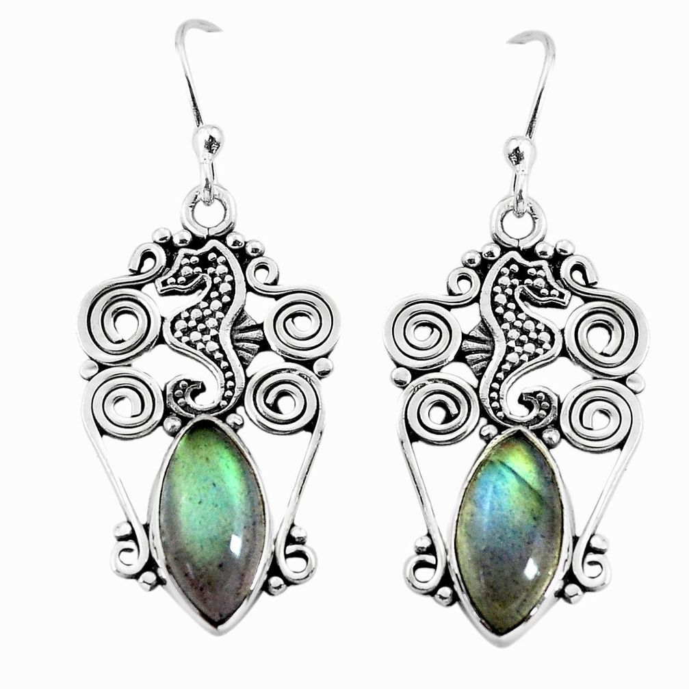 ver 10.31cts natural blue labradorite dangle earrings p58374