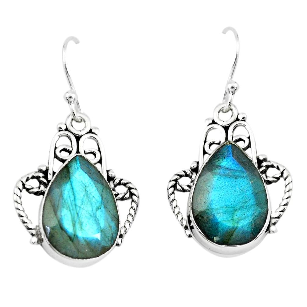 ver 12.47cts natural blue labradorite dangle earrings p66484