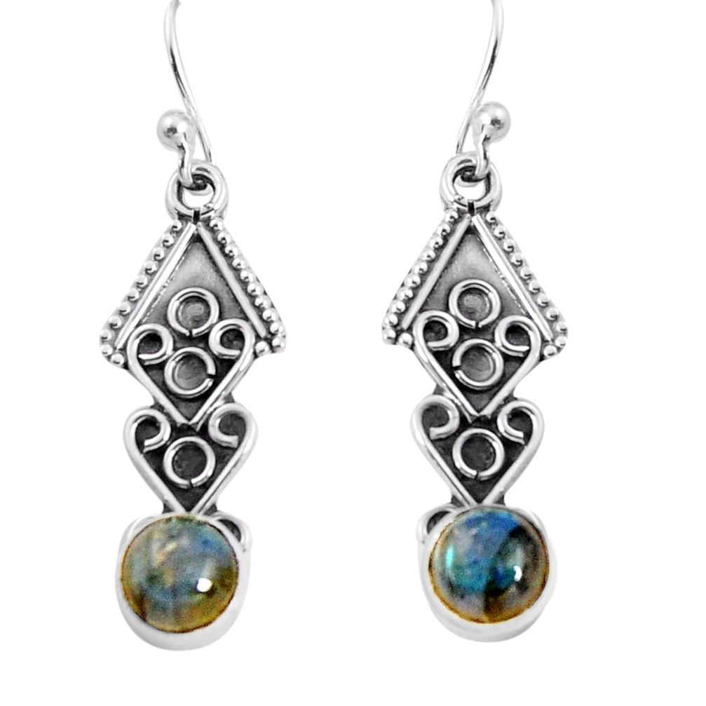 925 sterling silver 2.60cts natural blue labradorite dangle earrings p91391