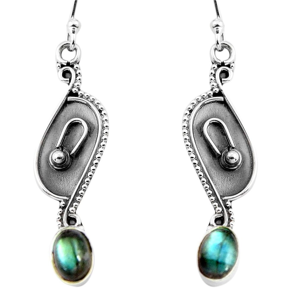 925 sterling silver 2.74cts natural blue labradorite dangle earrings p92758