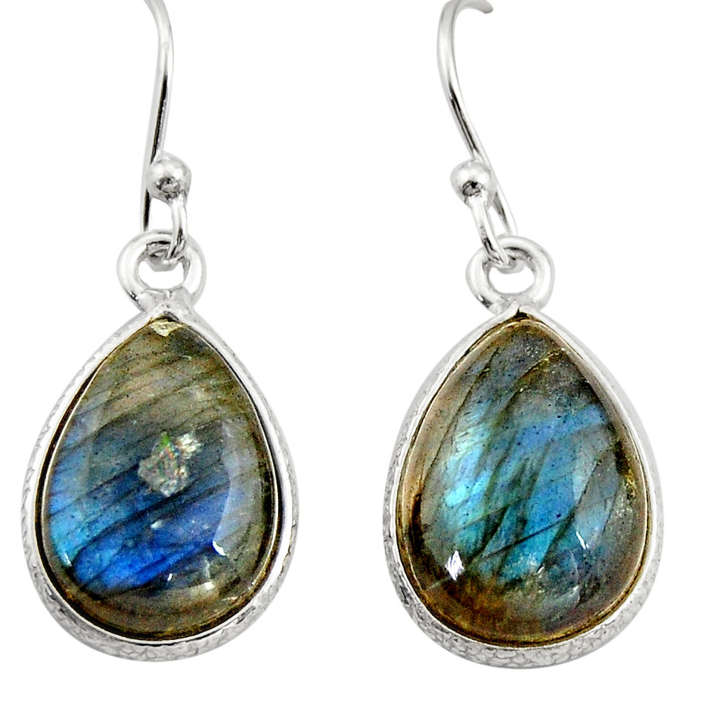 925 sterling silver 9.13cts natural blue labradorite dangle earrings r21564