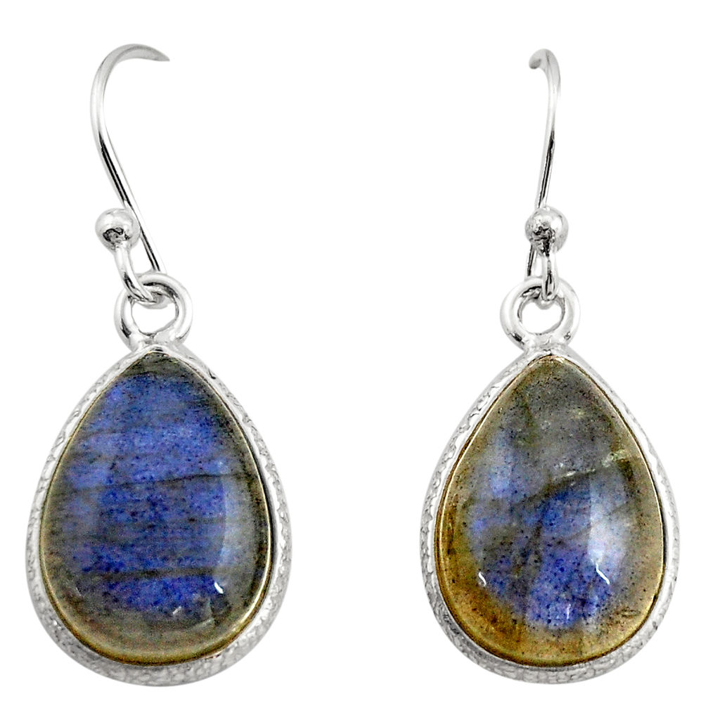 925 sterling silver 9.10cts natural blue labradorite dangle earrings r21575